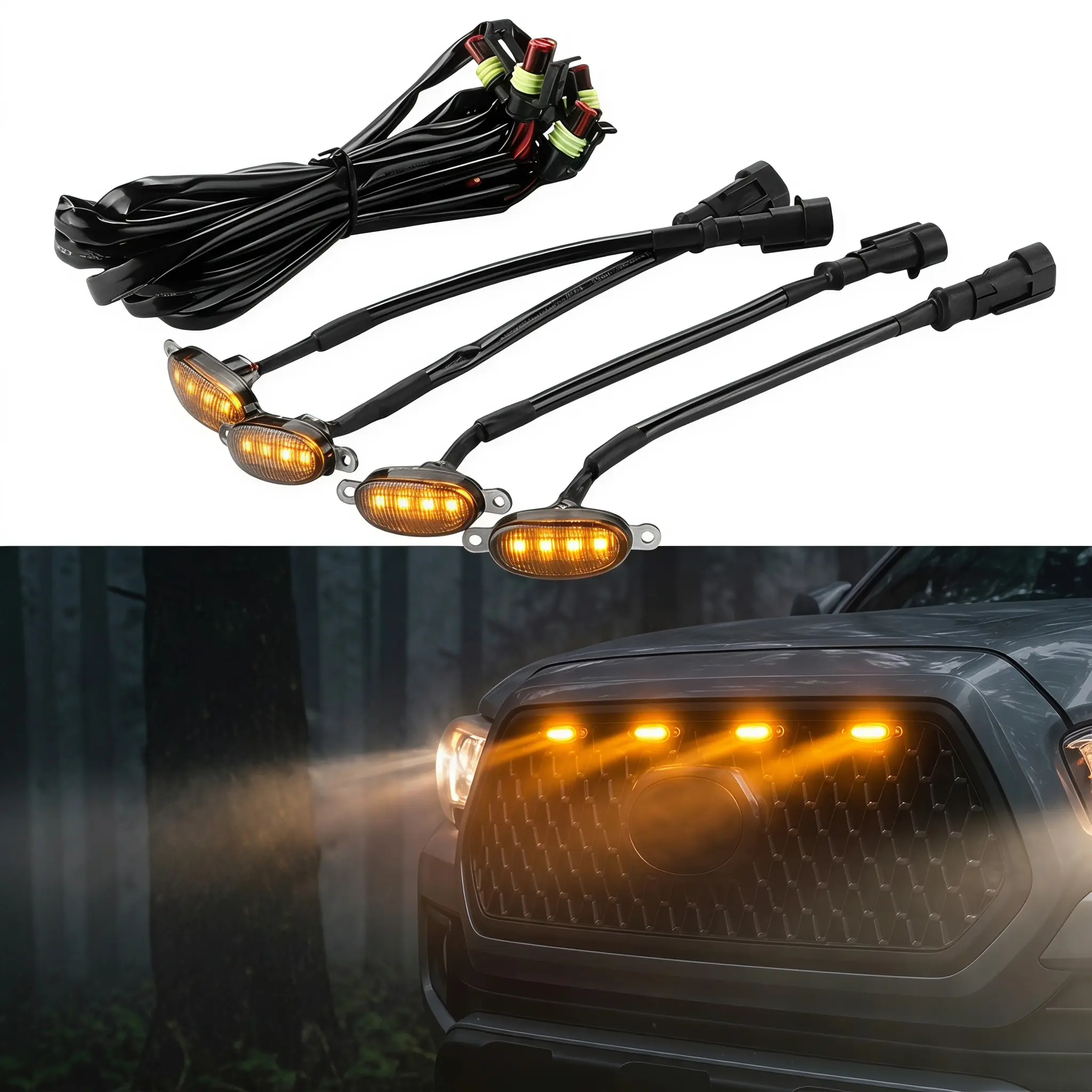 4 PCS LED Light Bar, 12V Car Decorative Light, Truck Mirror Lights, Off Road Light Bar, Offroad Lighting, Car Decorative Light, Work Light for Off-road Vehicle, Car Accessories-YY0