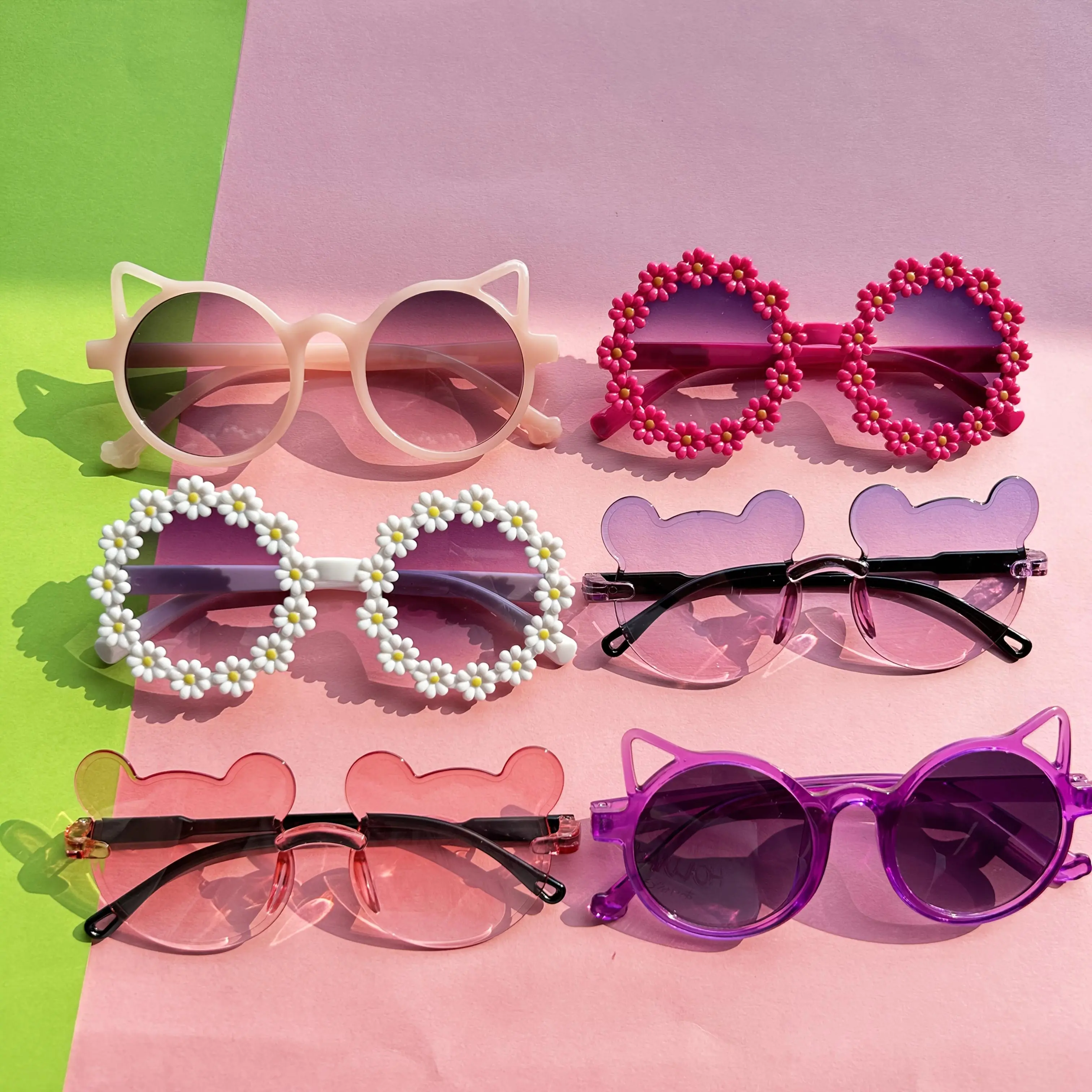 6 sets of cute glasses with multiple combinations, suitable as gifts for both boys and girls, with multiple colors to choose from as the perfect gift