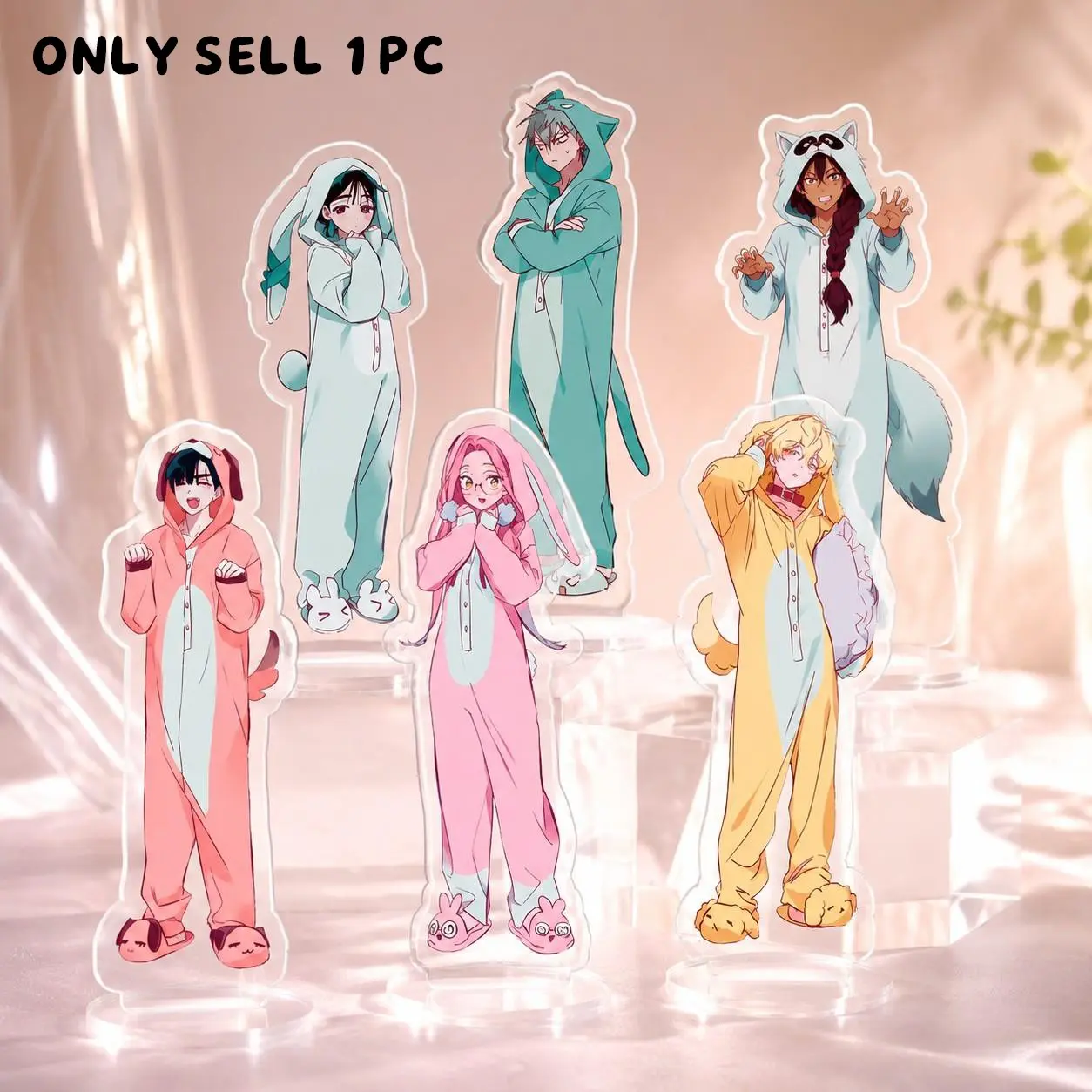 10cm/3.94inch Acrylic Standee, Anime Game Merchandise, High-Definition, Desktop Decor, Gift, Transparent Round Base, Till Ivan Mize Sua Ruka Hyuna