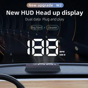 Universal Car HUD Head Up Display, GPS/OBD2 Dual System Digital Speedometer, Plug & Play MPH/KMH Speed Projector, Car Gadgets for Safe Night Driving, Fits All Vehicles