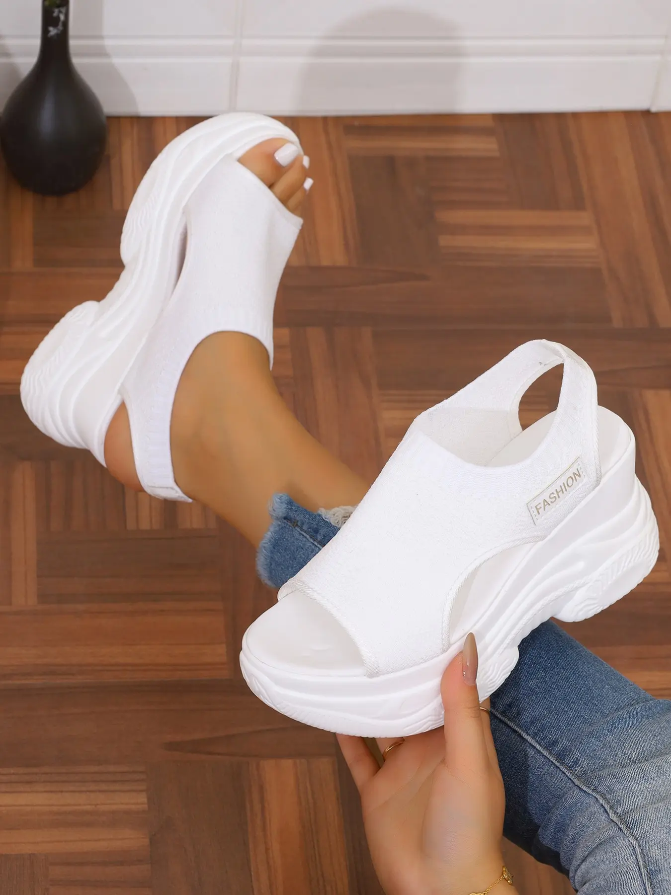 Women's Fashionable Solid Color Platform Sandals, Casual Comfortable Breathable Slingback Sandals for Daily Wear, Perfect for Women & Girls for Outdoor, Walking Shoes, Casual Daily Footwear