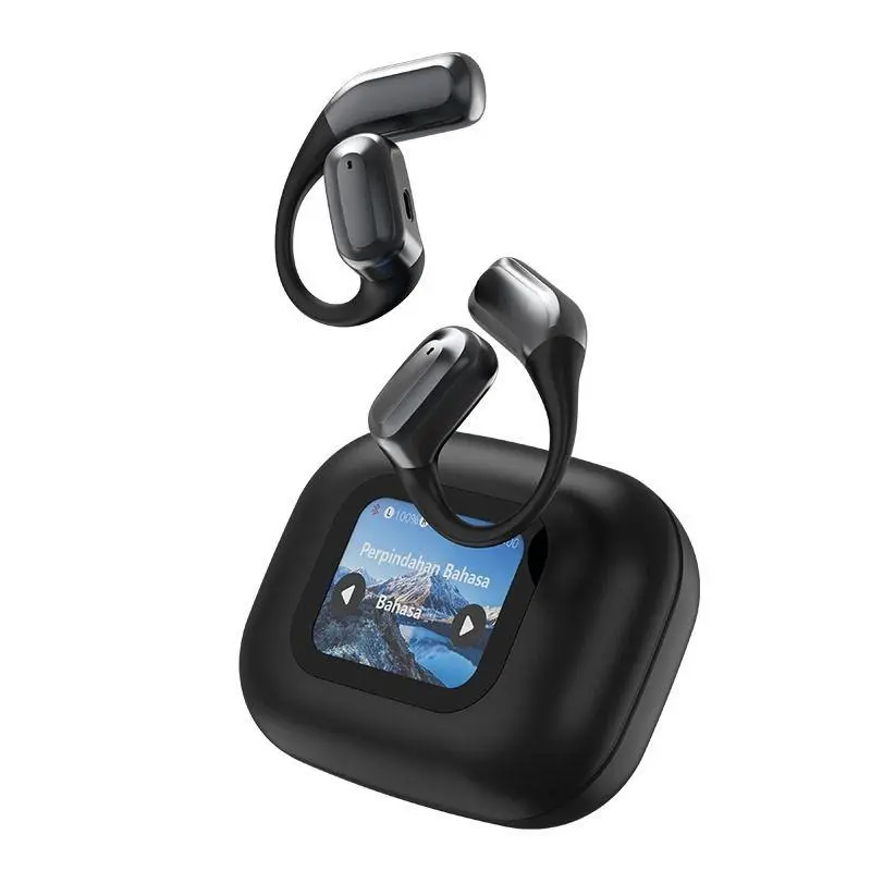 AI Real-Time Translation Wireless Earbuds with Full-Color Touch Screen, 5.4 Bluetooth Noise Cancelling Headphones with ENC Mic, 8-10H Playtime Lightweight Travel Gift