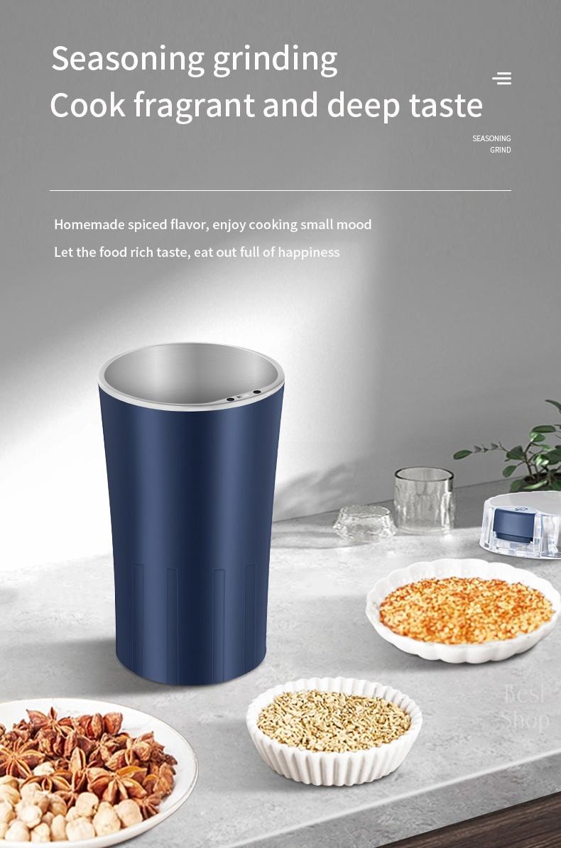 300W Electric Coffee Grinder for Fast Grinding—Perfect for Beans, Spices, Nuts & More. Compact and Portable, This Ultra-fine Powder Grinder Doubles As A Food Processor and Mixer for All Your Kitchen Needs. Multi-Function Grinding Tlools