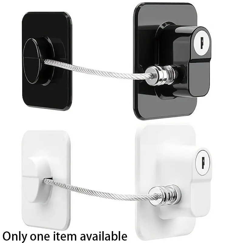 Two-Piece Self-Adhesive Window Safety Lock with Limit Rope, No Drilling, User-Friendly, Durable Plastic and Metal, Ideal for Home and Office, Versatile Use