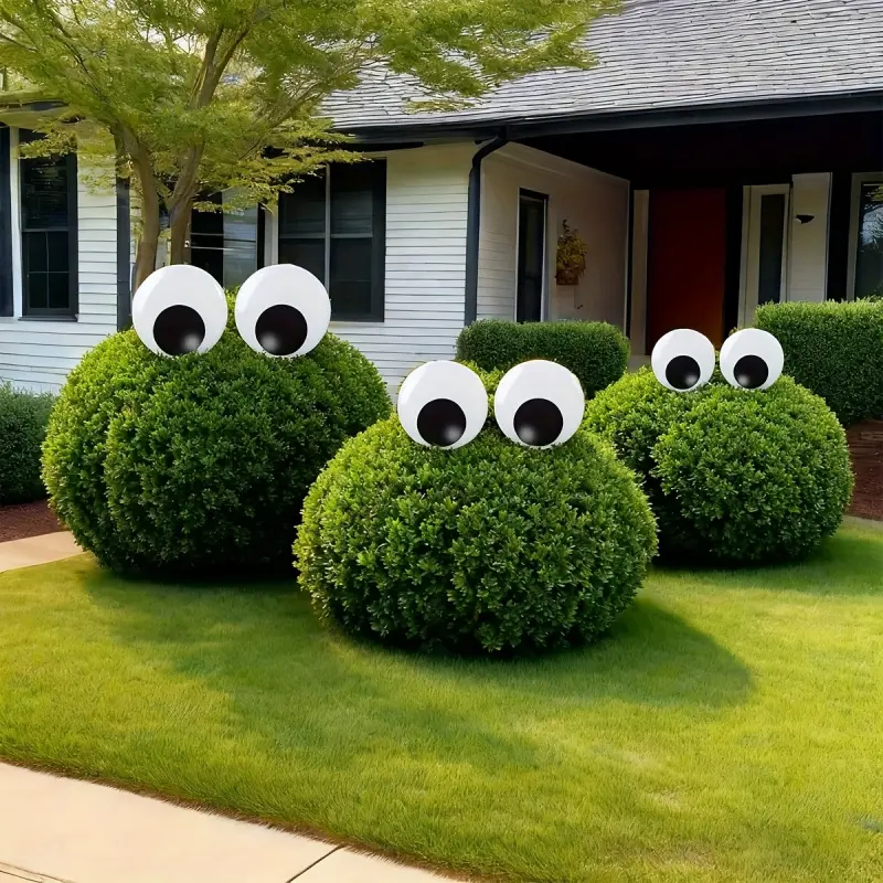 4 self-adhesive 4-inch /5.9-inch giant shaking blinking eyes large shaking shaking eyeballs 3D eyes with black pupils spherical artificial eyes, Halloween Christmas tree decorative clothing, balloons, masks-easy to tear and paste.