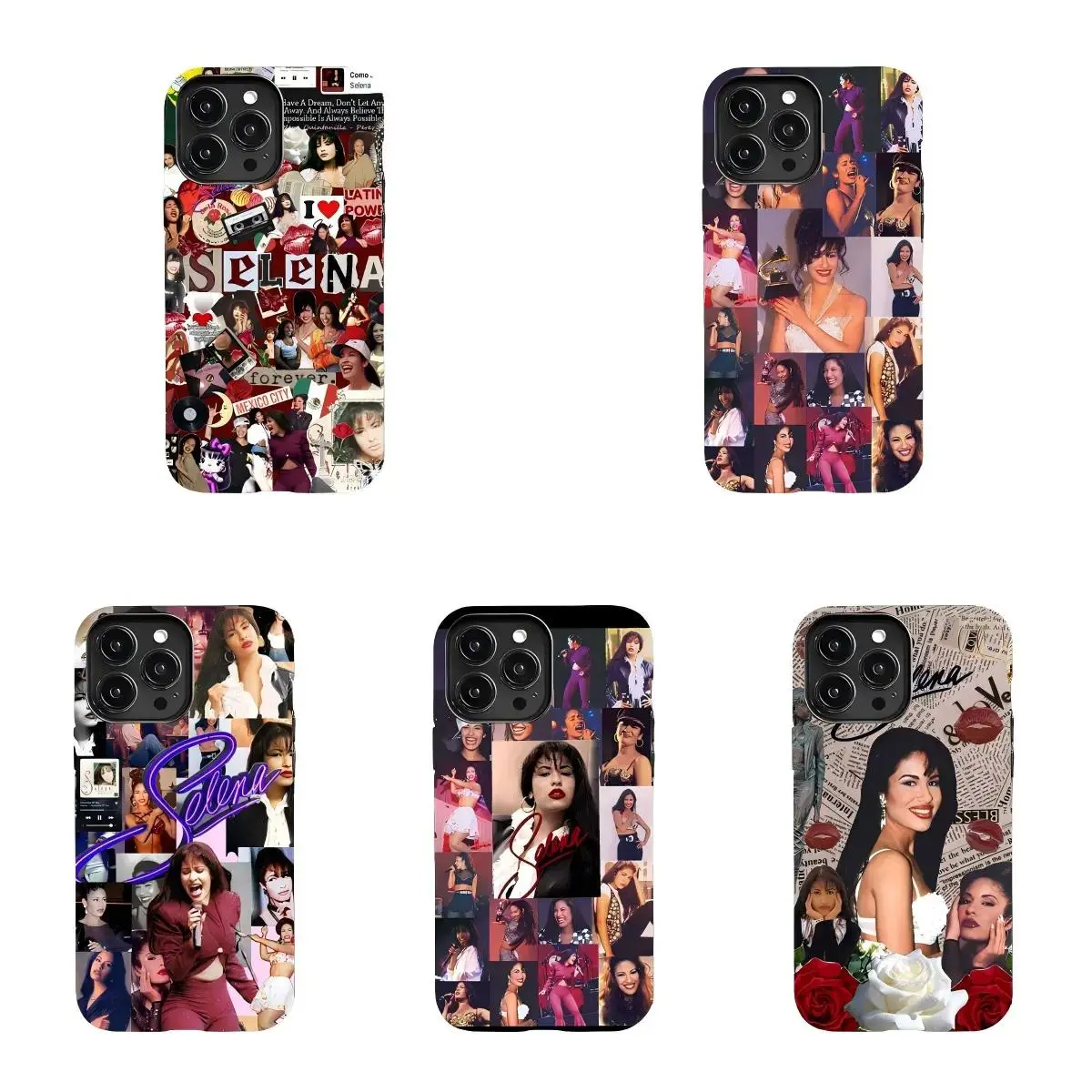 Selena Quintanilla Fan Art Phone Case Set (5 Designs),Suitable for iPhone 17-11 Pro Max/Plus and  Samsung Galaxy S23-25