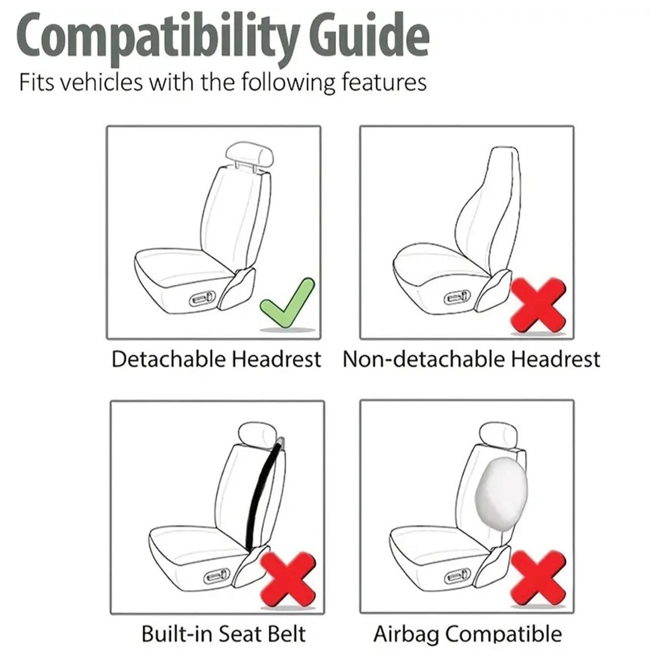 Solid Color Car Front Seat Cover & Headrest Cover, Dustproof Elastic Car Seat Protector, Universal Interior Seat Cover for Car & SUV