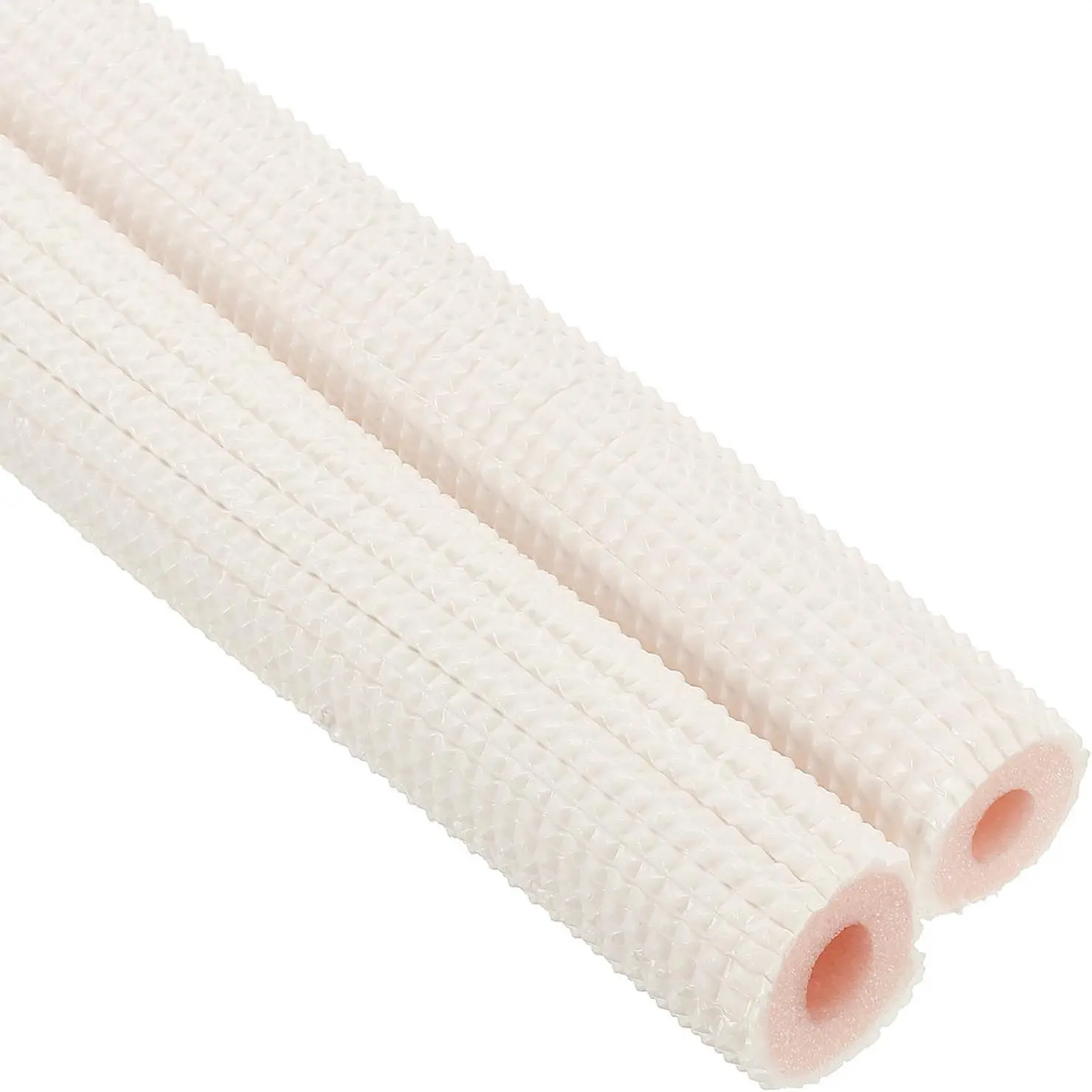 Pipe Insulation Foam Tube, Heat Preservation Insulated Foam Tubing for 1/4", 3/8" O.D. Mini Split Copper Line Set Water Pipes,9.84Ft,White/Pink