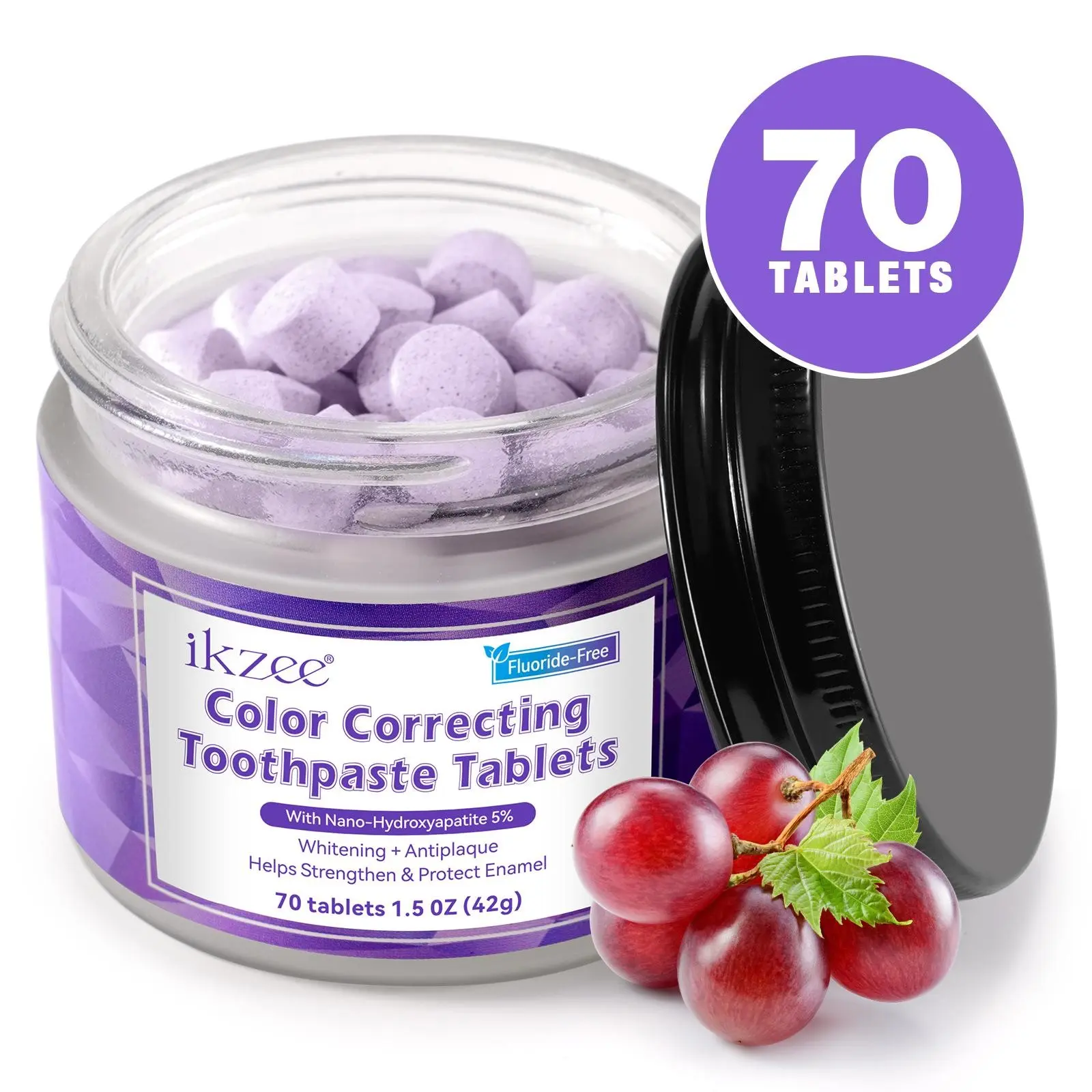 ikzee Toothpaste Tablets, Oral Care, 70 tablets per box, clean teeth, freshen breath, perfect for on-the-go