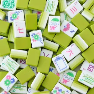 Apple Green Crystal Acrylic American Mahjong Tiles, 160 Pcs 1.2 Inch Hand Play Tiles Only, Full Game Set