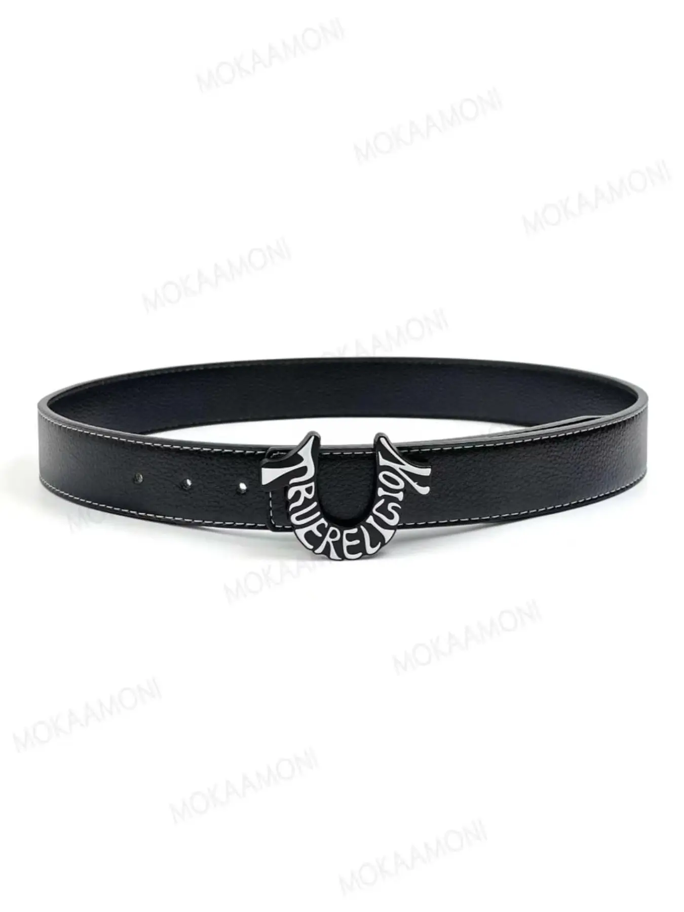 Men's Casual Belt, Fashionable and Durable Accessory, PU Leather Letter Pattern, Suitable for Jeans and Suit Pants, Youthful Style