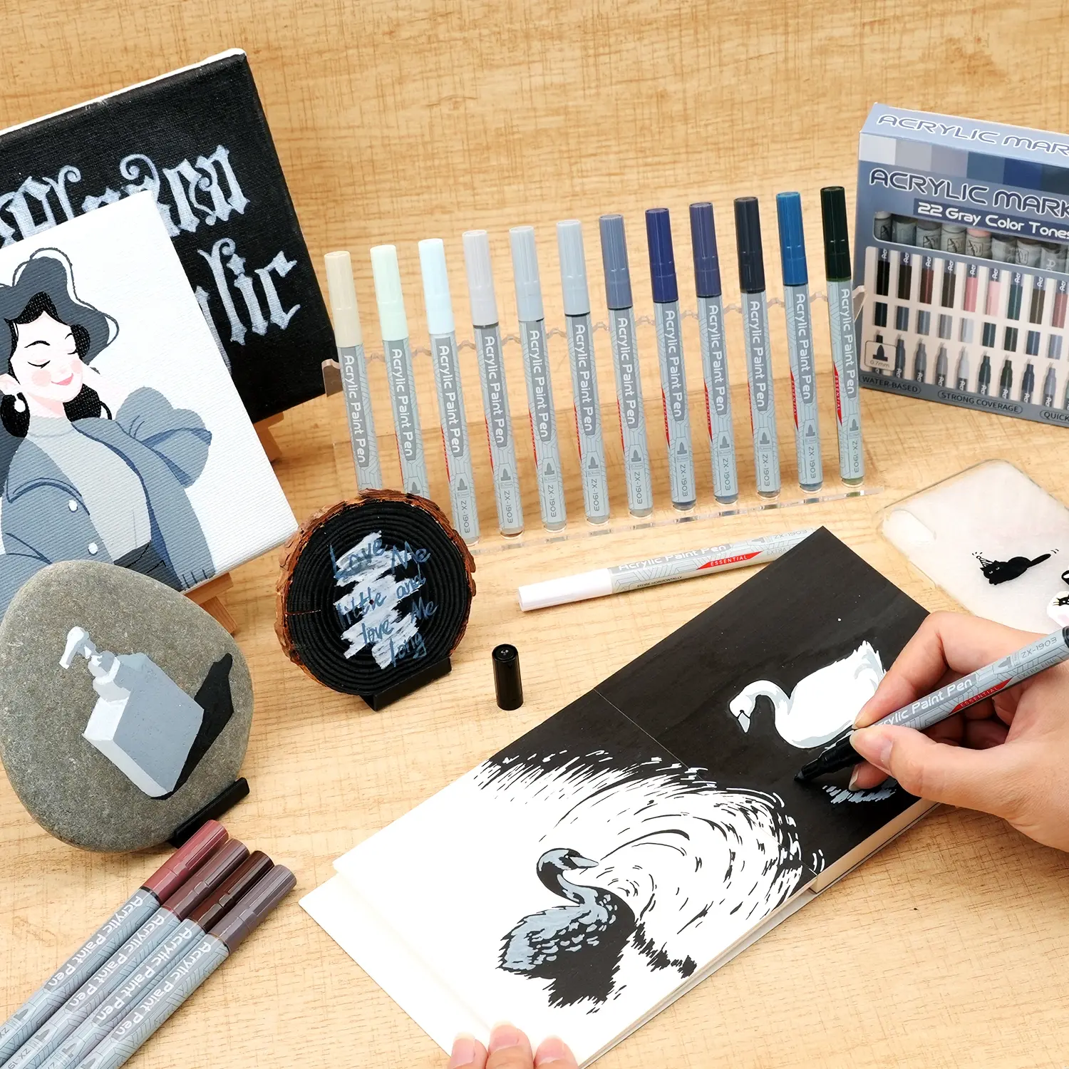 Acrylic Markers Drawing Pens Graffiti Models DIY Anime Art Supplies Non-Transparent Colorful Painting Tools School Stationery Arts Crafts Supplies