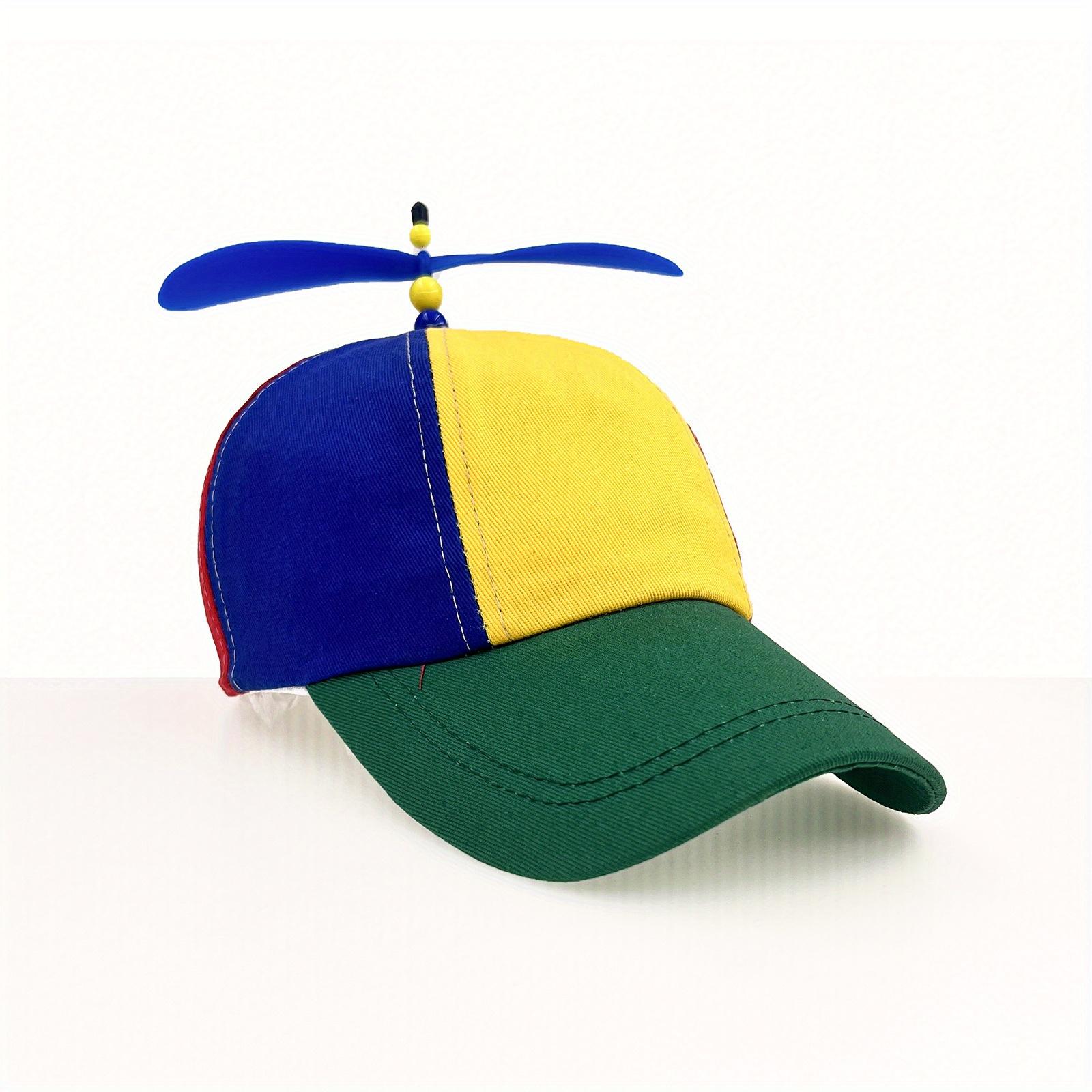 /European and-Border Creative Detachable Propeller Baseball Cap, Parent-Youngsters Sun Protection Bamboo Dragonfly Peaked Cap