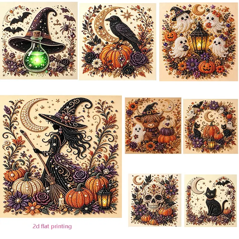 Halloween Ghost Pearl Art DIY Kit, Spooky Cute 3D Diamond Painting Crafts for Adults, DIY Fall Home Decor Wall Art, Beginner DIY Seasonal Party Gift