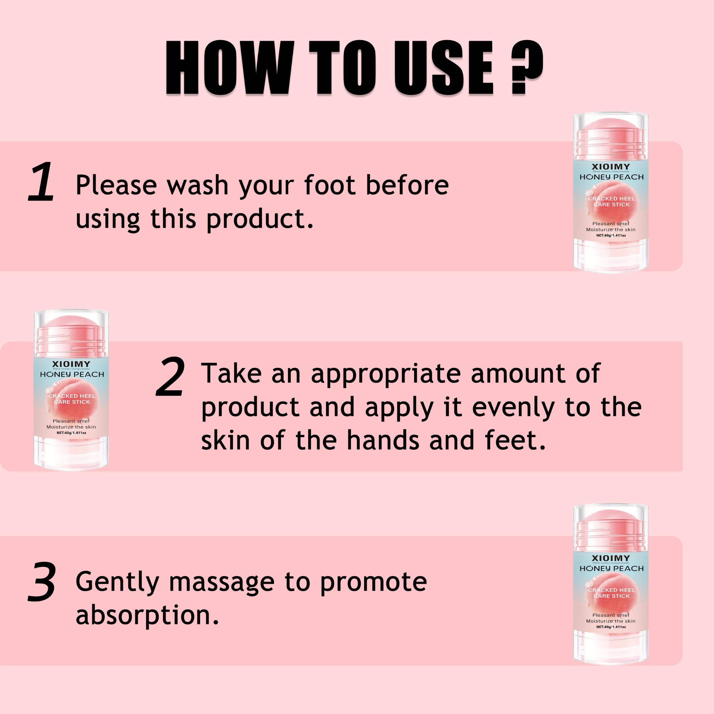 40 g Peach Extract Foot Care Stick, Honey Peach Dead Skin Remover for Feet, Deep Moisturizing Foot Balm, Exfoliating and Hydrating Foot and Leg Cream for Intensive Foot Care