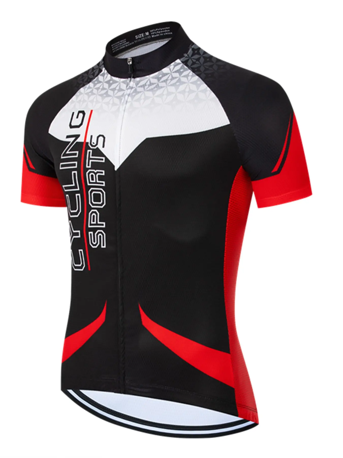 Men's Cycling Jersey, Short Sleeve, 3 Back Pockets, Polyester, Knitted Fabric, All-Over Print, Suitable for All Seasons, Sporty Style