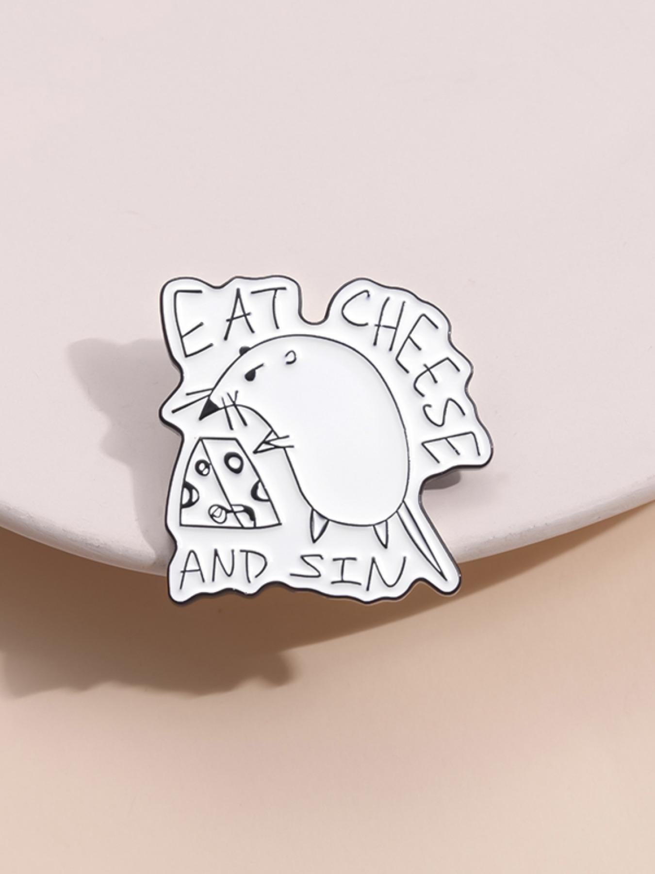 Cute Rat Design Brooch, Durable Metal Pins, Fashion Alloy Shaped Badges Jewelry for Backpack Hat Gift, Charms, Enamel Pin Suitable for Backpacks, Jeans, Scarves, Hats Decoration Fixed Buckle, Fashion Accessory