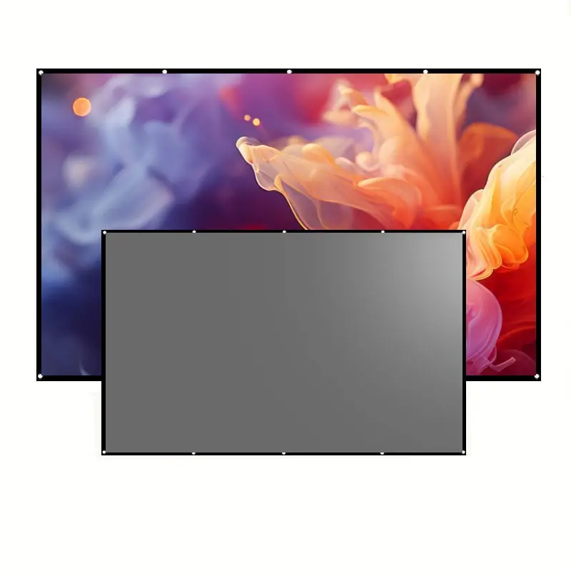 Portable Projection Screen, Wall-Mounted Anti-Glare, Office & Outdoor Use, Hook Style, No Drilling Required, Multiple Sizes Available
