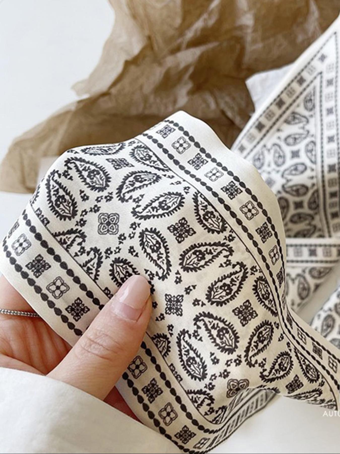 Women's Boho Style All Over Printed Long Scarf (4counts), Vintage Trendy Soft Comfortable Shawl Wrap, Fashionable Scarf for All Season