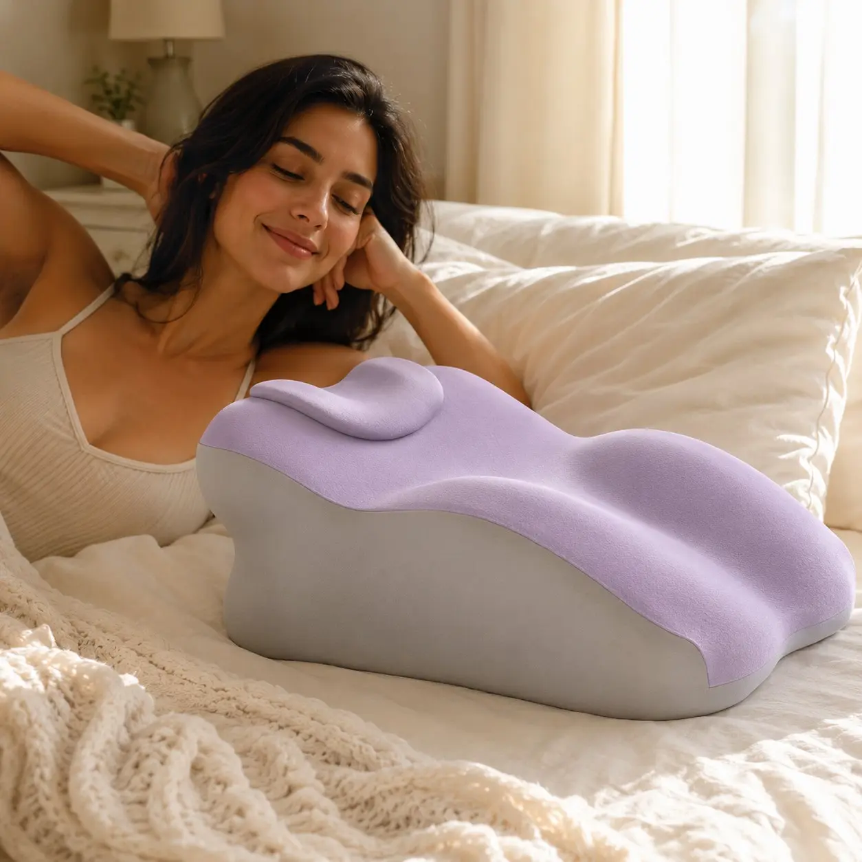 Double Person Couple Back Support Pillow, Multi-Angle Pressure Relief Cushion, Washable, Soft and Durable, Bed Head Lounge Rest Pad Bed Supportive Backrest Cushion Dxz-09