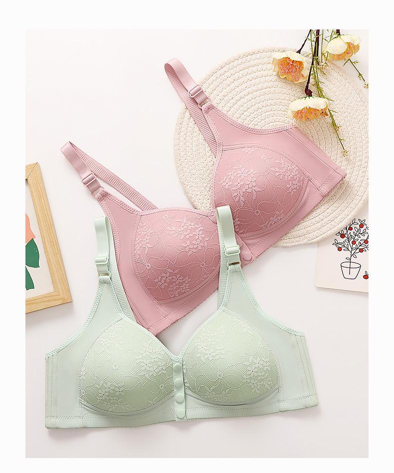 6-Pack Luxury Front Closure Underwear Wire-Free Sports Bra with Push-Up Support Lingerie Thin Cotton Fixed Cups Breathable Adjustable Comfort Fit Mom Tank Style Women's Innerwear for Daily Wear and Active Lifestyle -RR