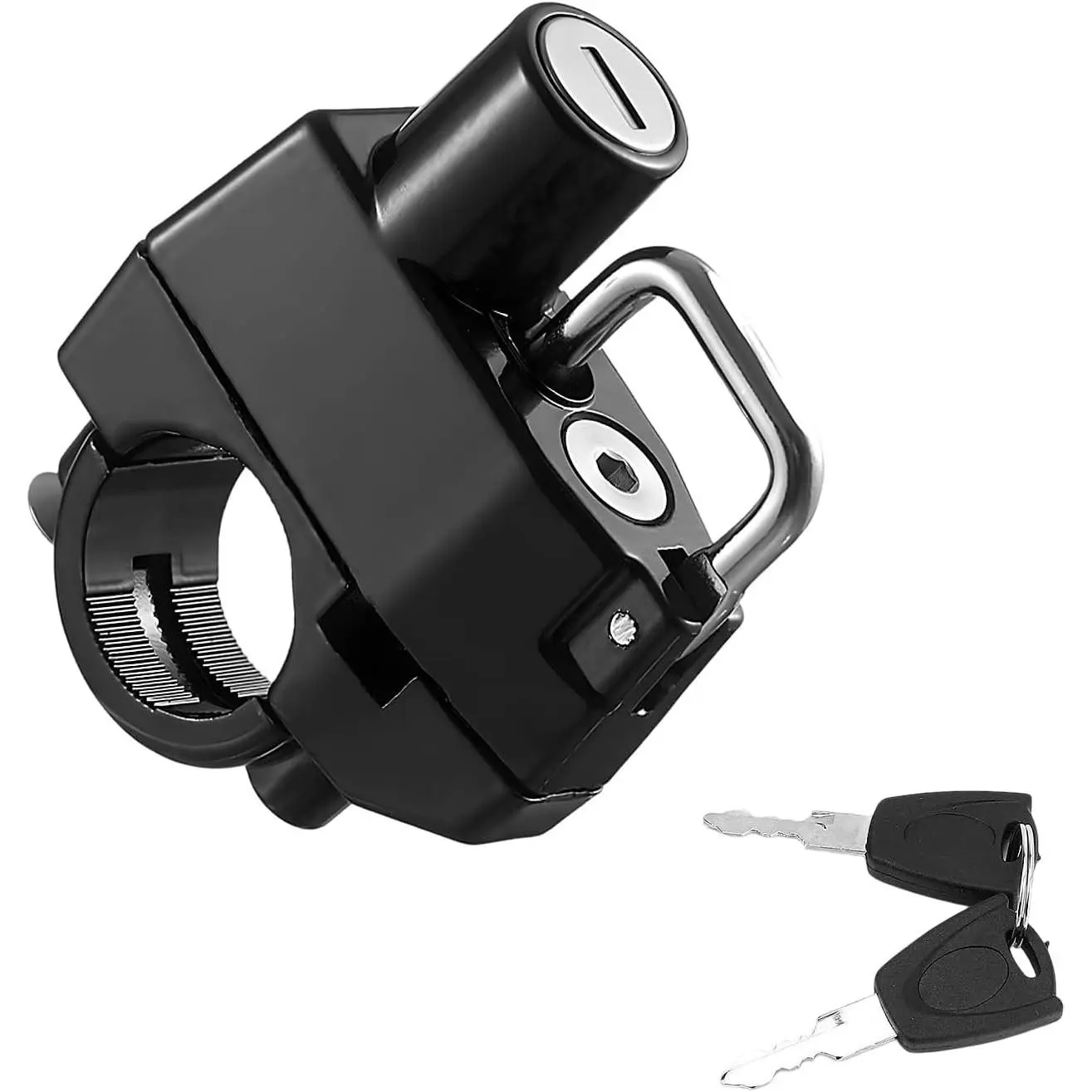 Aluminum Alloy Universal Motorcycle Helmet Lock - Compact, Anti-Theft, Tamper-Proof Bike Security Locking Accessory for Motorbikes, Scooters (1PCS)