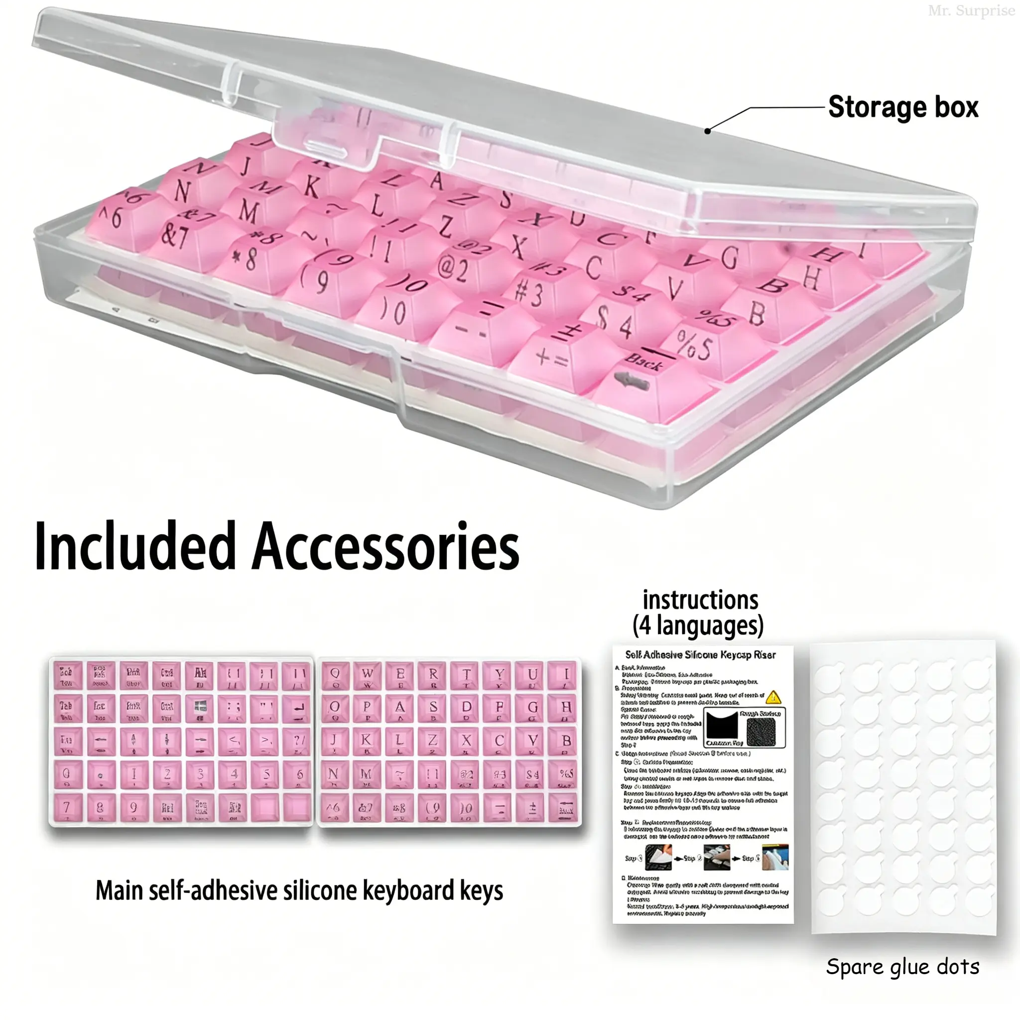 Raised Character Key Stickers for Nail Art Enthusiasts, 80-Piece Set with a Matte Finish that Protects Long Nails & Prevents Typing Errors, Keyboard Pad, Comfortable Keys, E-Sports