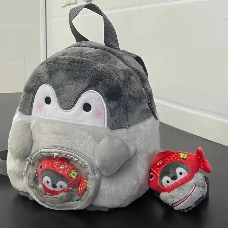 Adorable Penguin Print Backpack Suitable for & - Cute Penguin Backpack with Adjustable Straps & Zipper Closure, Durable Polyester Bookbag for, Travel, Daycare, Casual Outfits ( &)