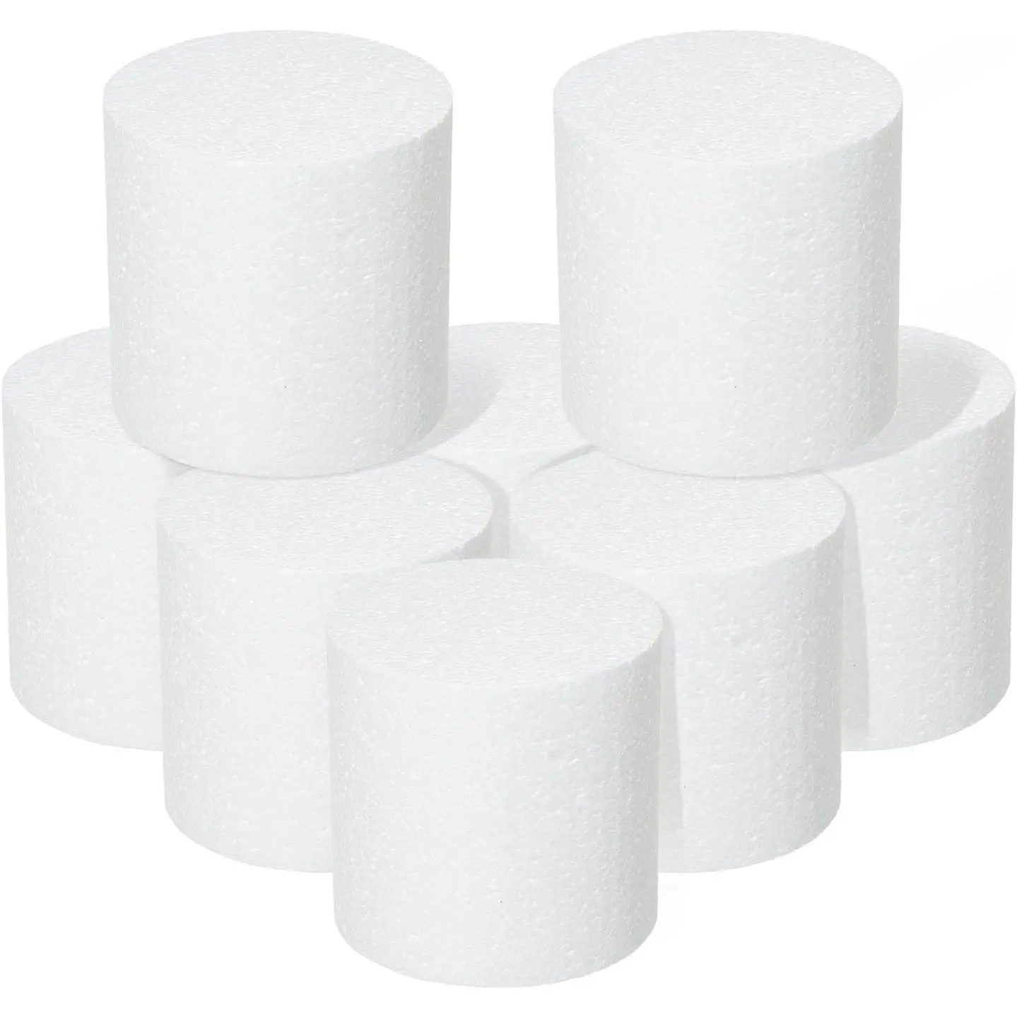 Round Foam Rounds 4x4 Inch Polystyrene Foam Circle Dummy Cake Set 8 Pack for Wedding Birthday Cakes Crafting, Modeling Art Project Displays