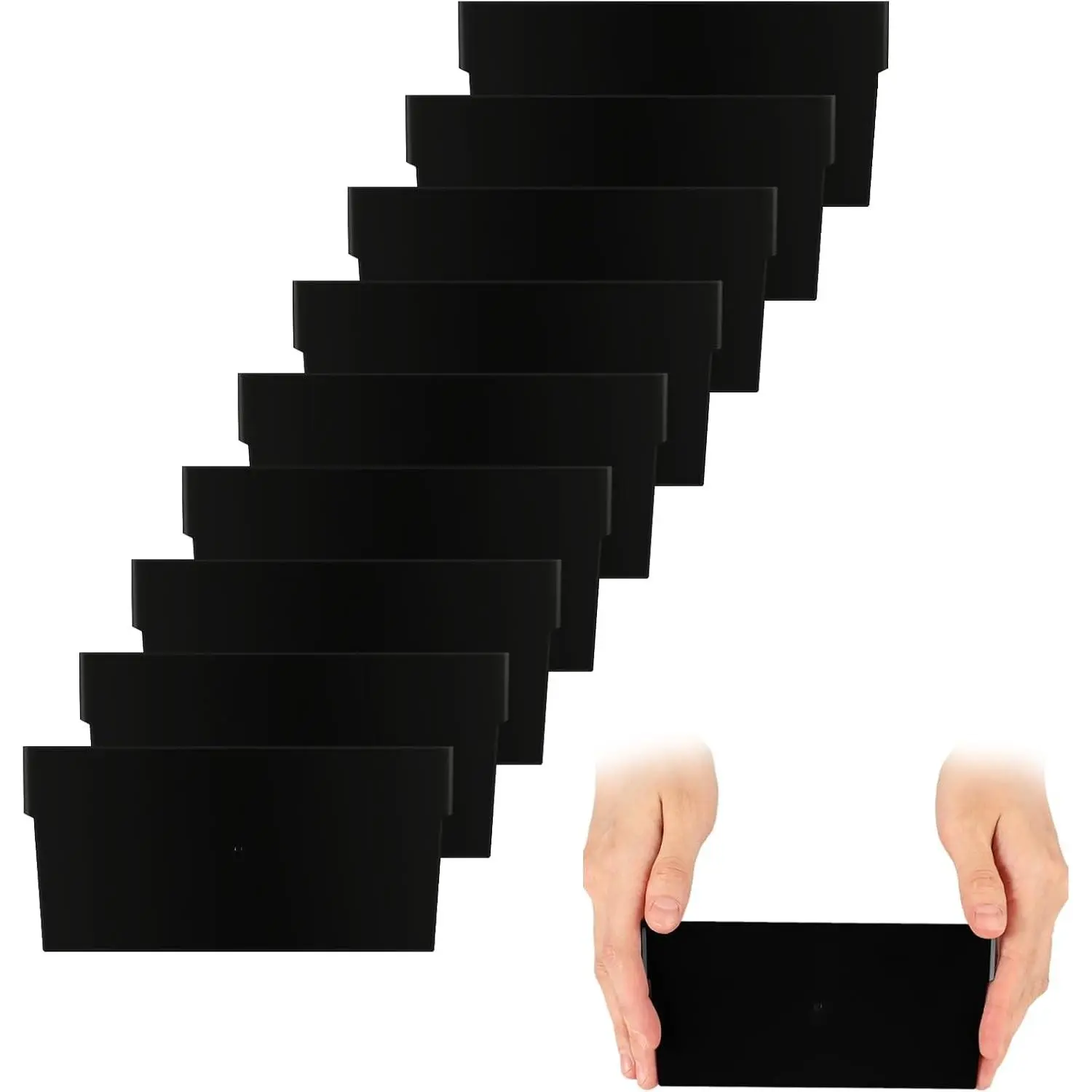 Hoteam 48 Pack Black Plastic Shelf Dividers, Fit for 4" Tall Shelf Bins, Practical Multipurpose Storage Separators for Warehouses, Workshops, Garages, Offices & Retail Stores