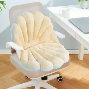 Shell Shaped Seat Cushion with Backrest, Cute Gaming Chair Cushion, Openable Shell Pillow, Throw Pillow & Decorative Pillow for Bed, Couch & Sofa, Ocean Theme Seashell Home Decor, (Blue)(Gift)
