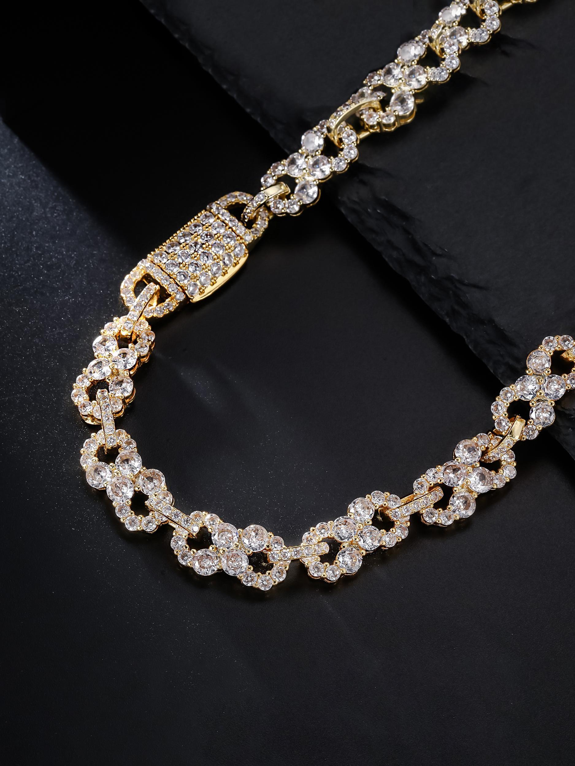 Infinity Symbol Design Bling Rhinestone Decor Necklace, Minimalist Chain Necklace, Chunky Chain Necklace, Hip Hop Jewelry for Parties and Daily Outfits, Trendy Versatile & Exquisite Jewelry for Gift, Modern Versatile Accessories