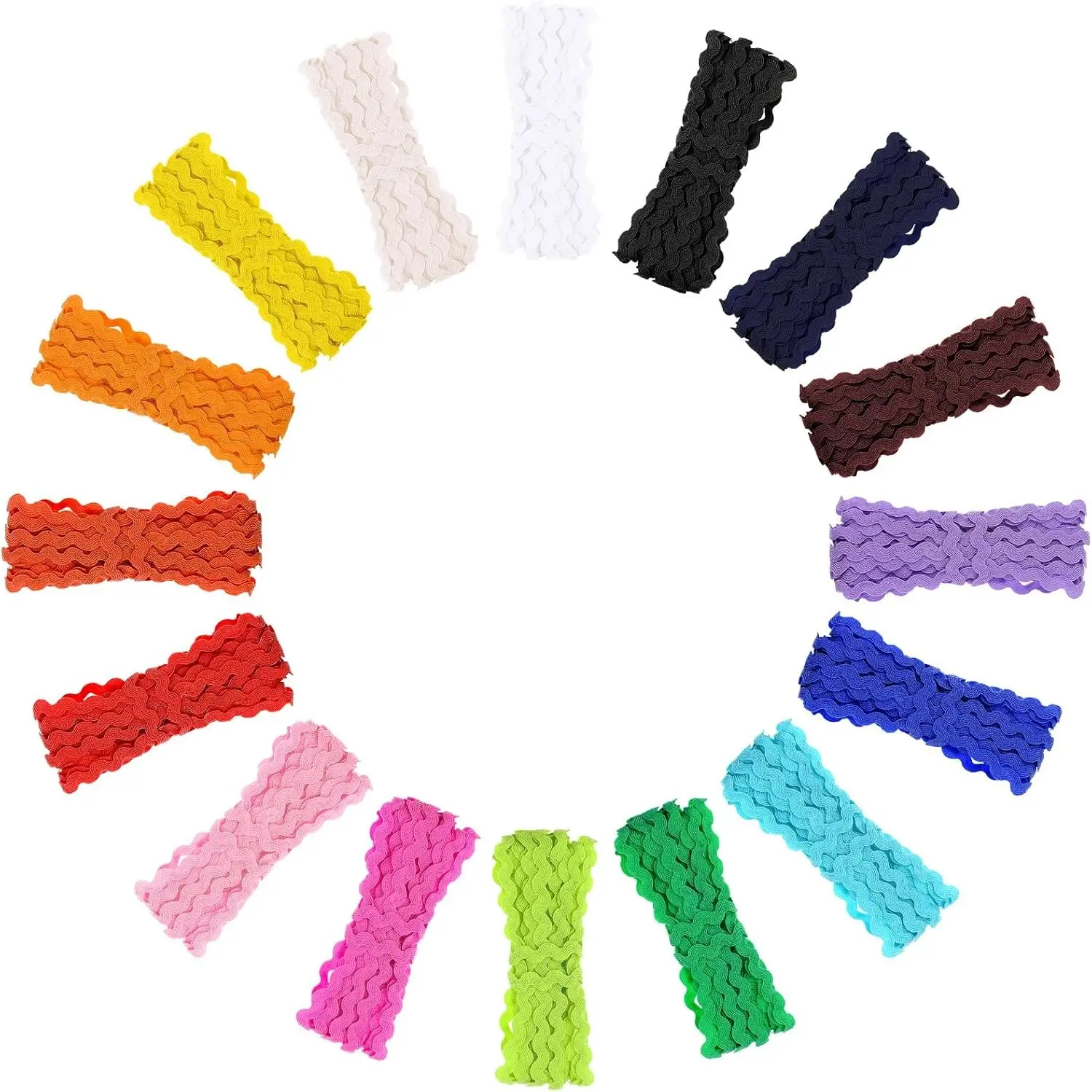88 Yards Rickrack Trim Ribbon for Sewing Zigzag Colorful Wave Bending Fringe Ribbon Sewing Trim Embellishments for Party Supplies(Multicolor)
