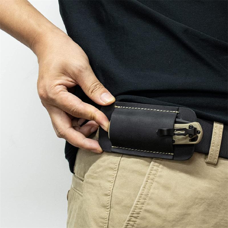 Leather Knife Case, Lightweight Foldable Knife Sheath, Knife Holder for Belt, Multifunctional Outdoor Sports Accessories, Portable Tool Accessories, Survival Gear, Camping Tools, Outdoor Survival Supplies, Survival Equipment Set