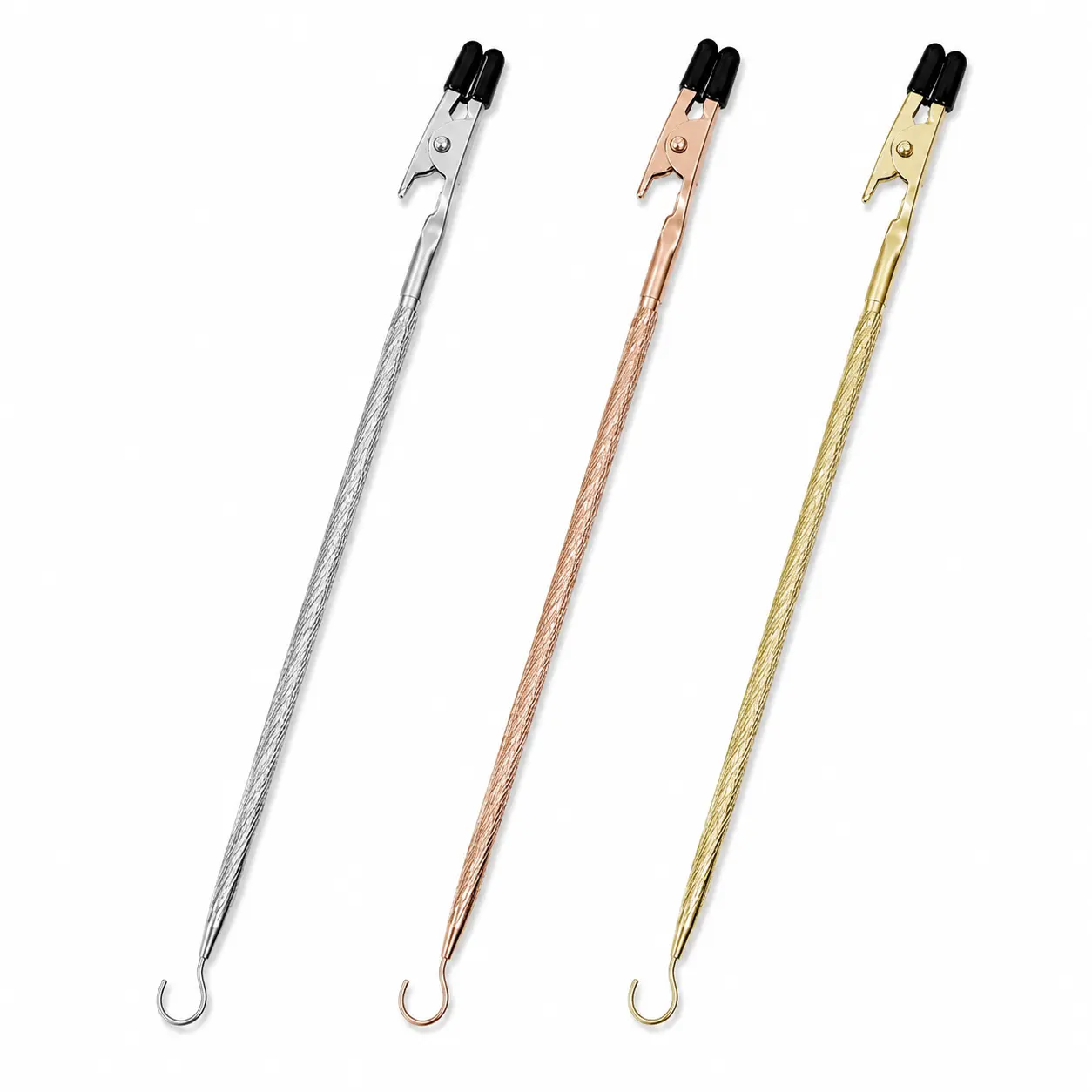 Bracelet Helper Tool, Metal Jewelry Fastening Helper Stick with Hook and Clip, Easy Self‑Fastening Aid for Bracelets Necklaces, 3 Colors Available for Women Wearing Jewelry Alone
