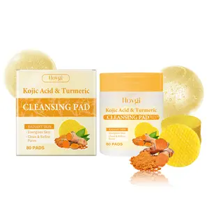 Turmeric & Kojic Acid Cleansing Pad-Dark Spot Remover, Even Skin Tone, Deep Cleaning & Blackhead Removal, Gentle Exfoliating for Face & Body - 80 pads