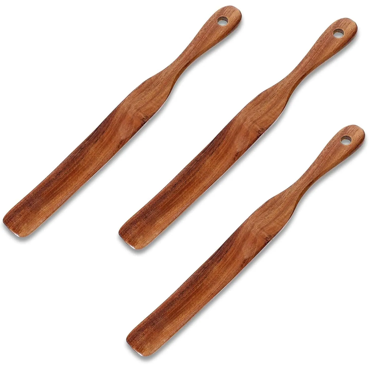 Skinny Wooden Spurtle Sourdough Spoon Stirring Stick,  Bread Spatula | for Sourdough Starter, Spreading, Baking Mixing,  Flat Kitchen Utensils, for Cooking, Flat Spurtles, Scraper, Jar Spatula