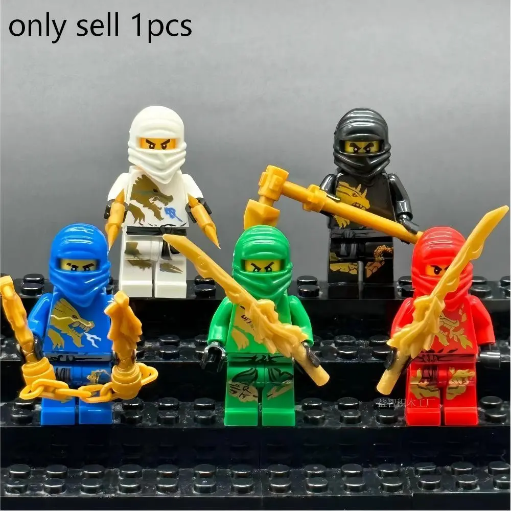 Dragon Style Ninja Character Building Block Figure, Fantasy Warrior Mini Figure, DIY Assembly Compatible Brick Model
