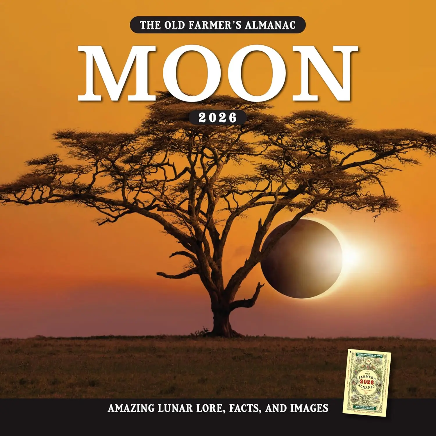 2026 Old Farmer's Almanac Moon Wall Calendar, Featuring Lunar Lore, Monthly Grids