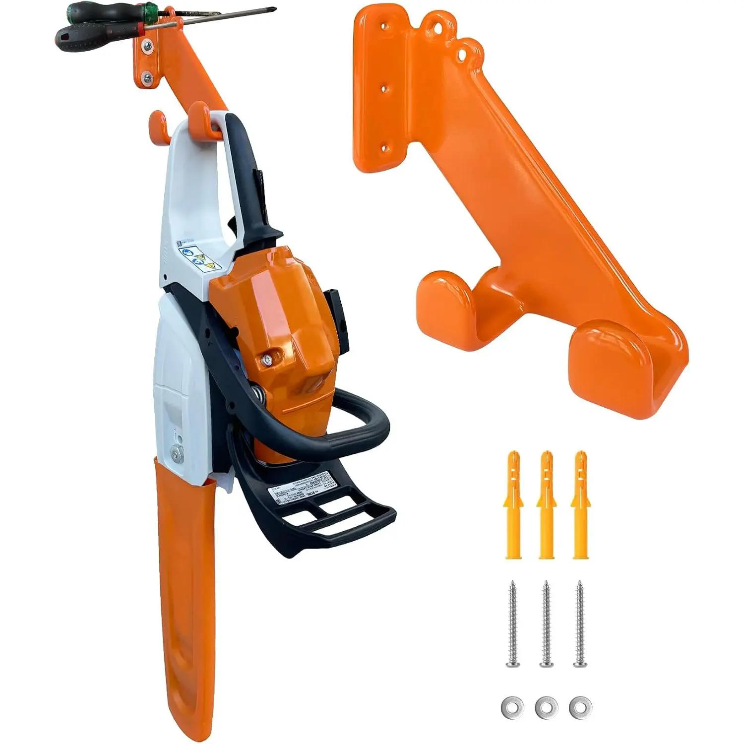 Chainsaw Hanger, 1 Pack Chainsaw Wall Mount, Heavy Duty Chainsaw Holder, Garage Organization Garage Storage Shed Organizer Mounted Chainsaw Rack