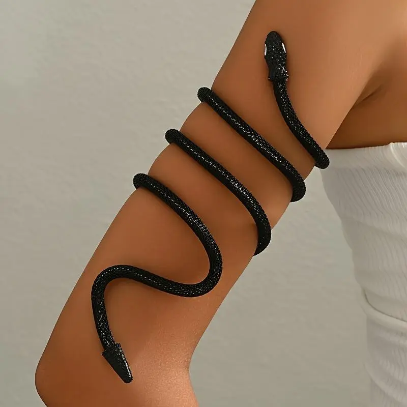 Gothic Coiled Snake Protective Gear Set - Transformable Body Jewelry, Adjustable Fashionable Bangles & Necklace for Festival Party Wear, Festival Outfits, Body Chain, Adjustable Bracelets