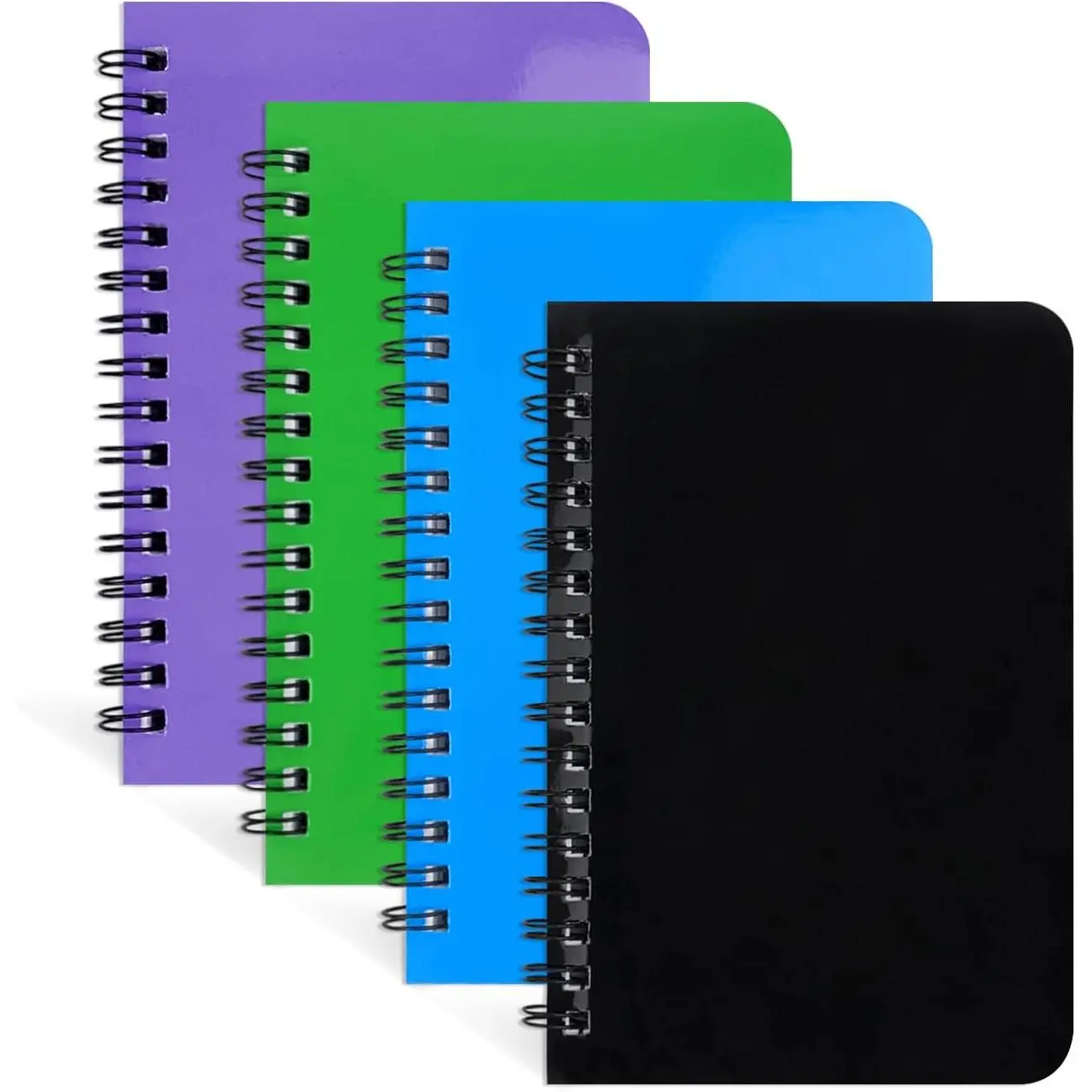 Spiral Notebook 4 Pack Small Pocket Notebook 4.1x 6.1 inches (60 sheets/120 pages) A6 Mini Journal Hardcover Ruled
