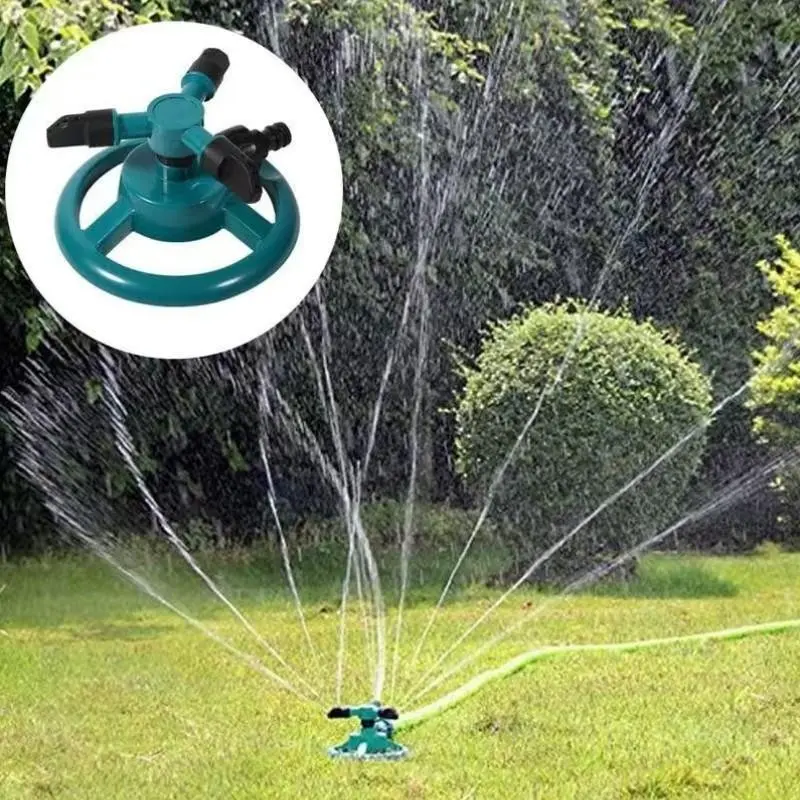 Automatic 360 Degree Rotating Lawn Sprinkler, Garden Sprinkler for Yard, Water Sprinkler for Lawn, 3 Nozzle Irrigation System