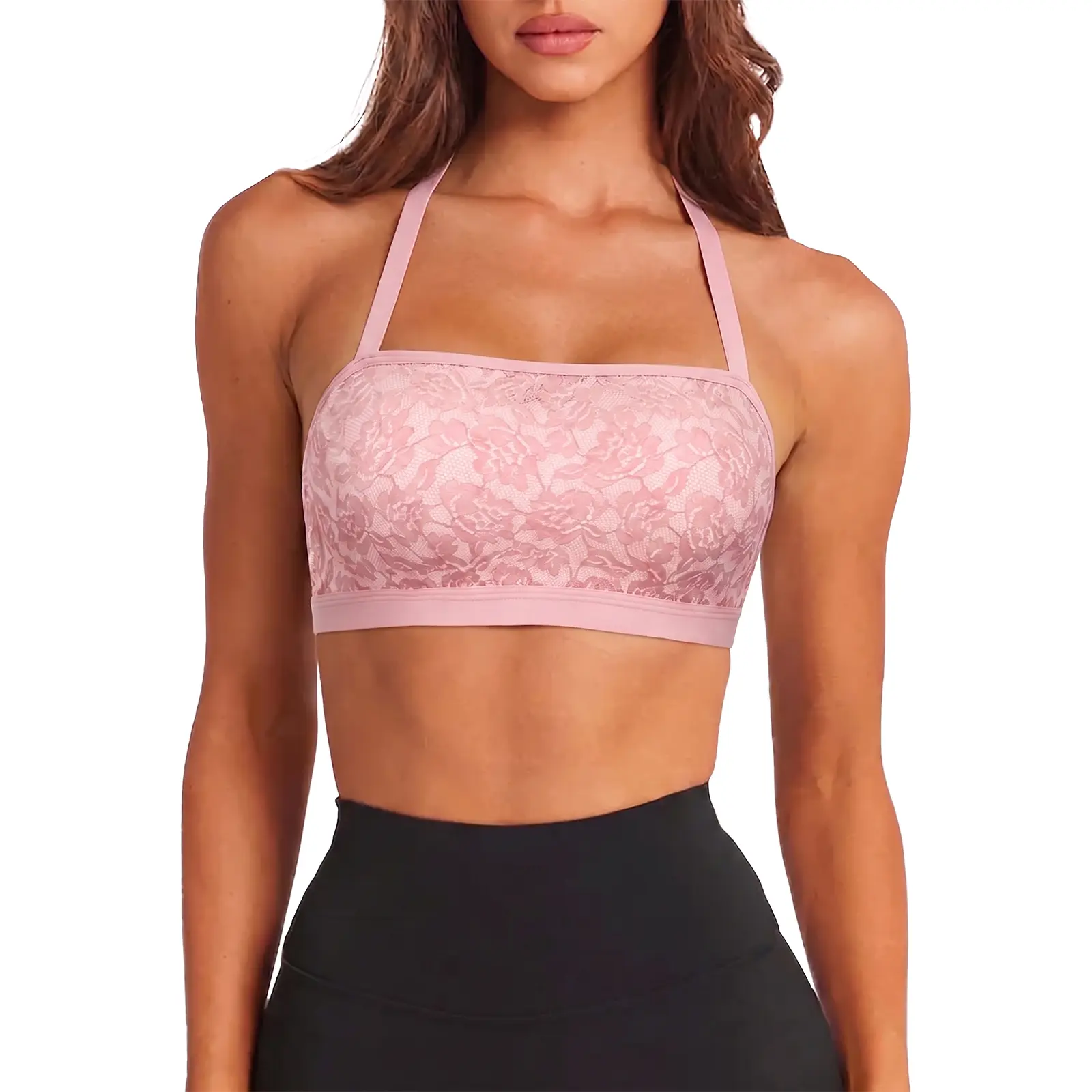 Aoysky Womens Lace Sports Bras Criss Cross Strappy Padded Workout Yoga Tops