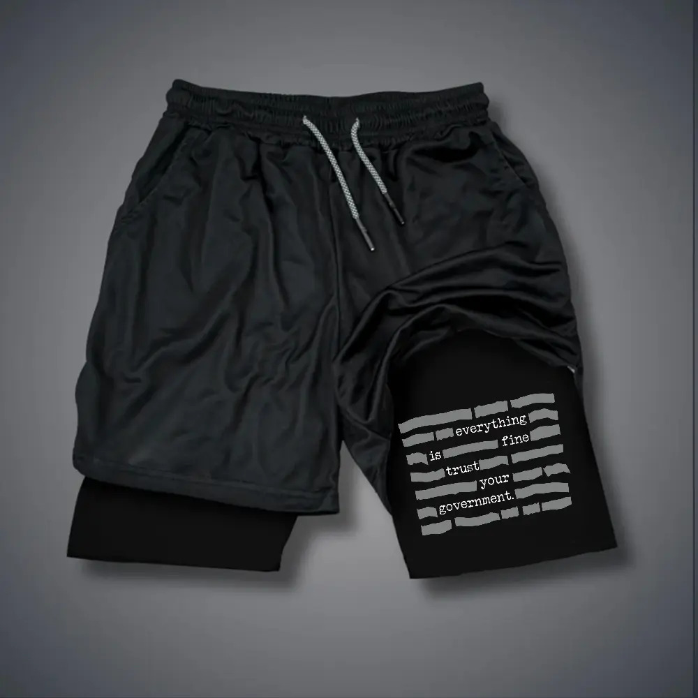 Double-Layer Sports Shorts Graphic Shorts Black Shorts Camo Shorts Streetwear Shorts Men Outfits Men Short Shorts Vacation Outfits Shorts