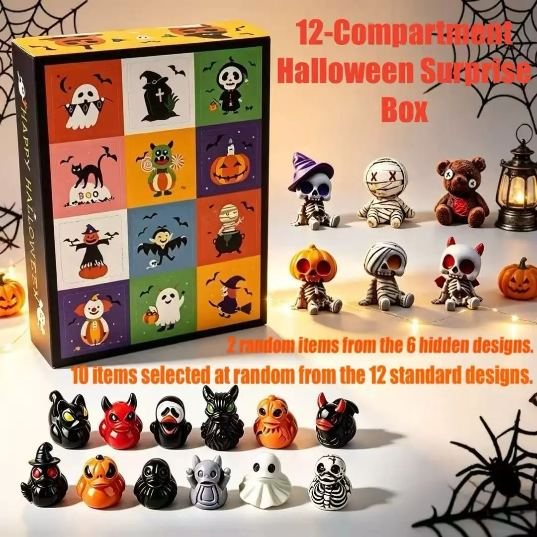 Unlock a Halloween surprise! A 12-compartment Halloween countdown gift box perfect for parent-child interaction and festive décor—an ideal choice for cosplay, party decorations, and holiday gifts.