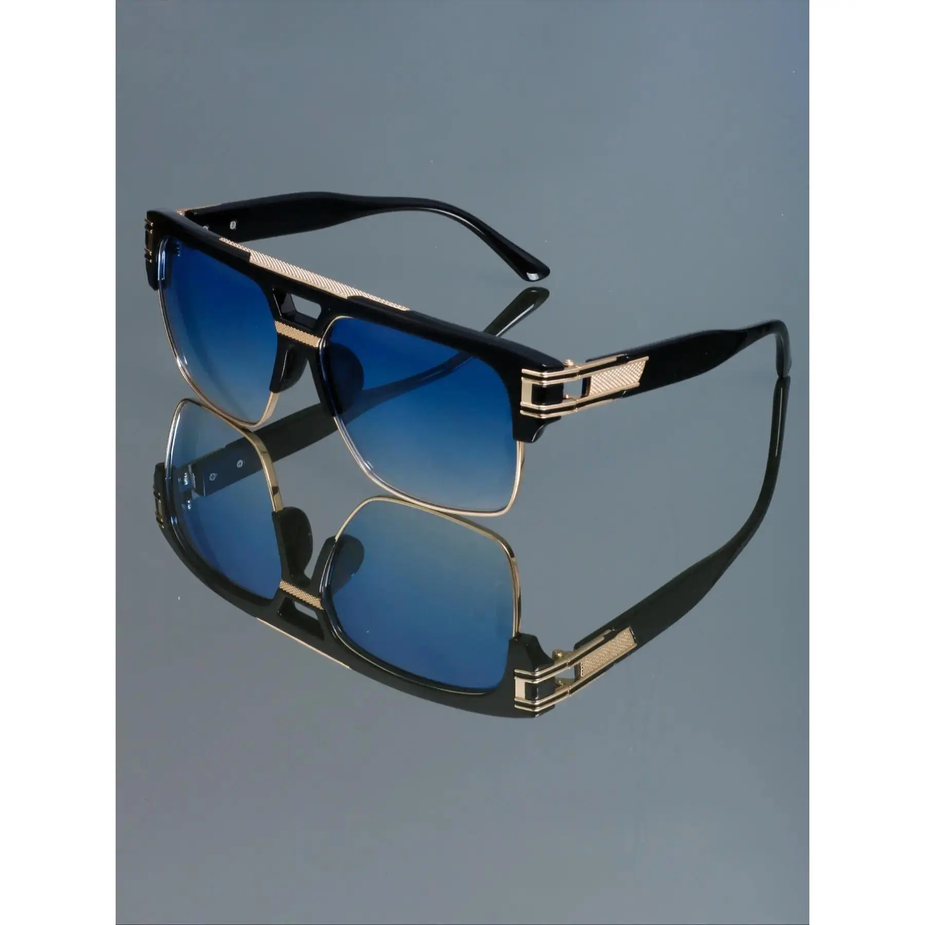 Retro Large Square Eyeglasses, Unisex Full Rim Fashion Glasses with Geometric Angular PC Frame and Decorative Blue Light Blocking Lens, Geometric Angular Frame, Stylish Trendy Eyewear, Daily Wear, Decorative Functionality, Natural, Vintage