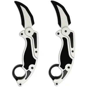 Fidget Gravity Karambit Knife, 2 Pcs 3D Printed Gravity Toys Fake Knife Perfect for Anxiety Stress Relief Autism and ADD (Knifes-Black)fidget toys