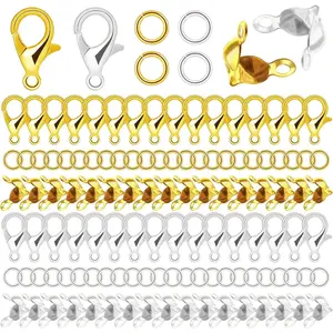 1350 count  Making Accessories Set Includes 800 count Open Jump Ring Connectors 400 count Bead Tips Knot Covers and 150 count Lobster Claw Clasps for  Making DIY ( & )
