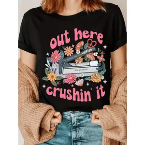 Floral Medicine Assistant Tee With Med Tech Print Funny Nurse Shirt For Summer Crew Neck Stretch Fabric